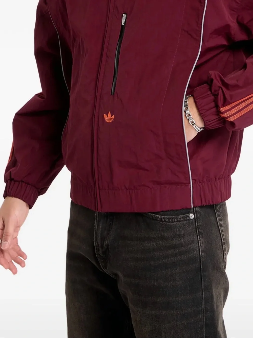 Adidas OG LA Windbreaker Jacket Mesh Lined Maroon Full Zip